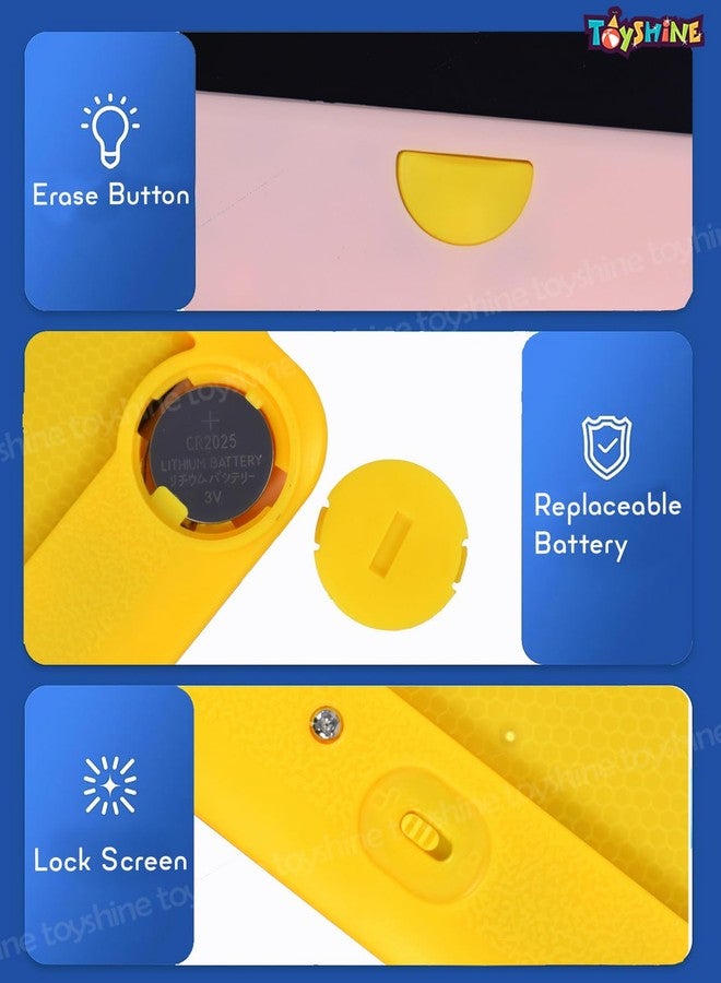 توي شاين لوحة كتابة بتصميم ديناصور من توي شاين للأطفال، شاشة LCD مقاس 8.5 بوصة، لوحة رسم للأطفال، لوحة خربشة للأطفال من عمر 3 إلى 10 سنوات، هدايا تعليمية للأطفال - وردي - Image 4